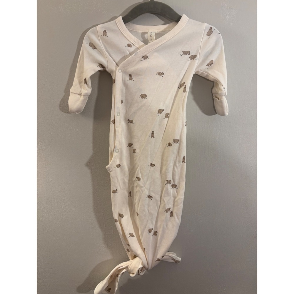 KENDI Knotted Gown Organic Cotton Newborn Bears